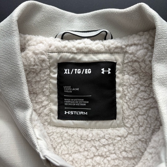 Womens Under Armour Expanse Sherpa Fleece Lined Loose Bomber Jacket XL MSRP $130 - Picture 5 of 8